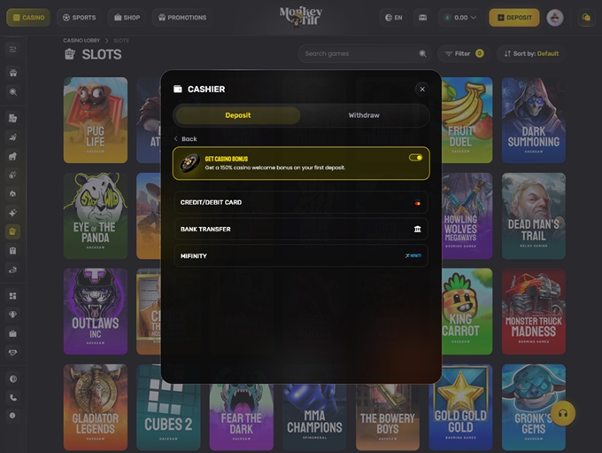 Monkey Tilt Casino screenshot 3