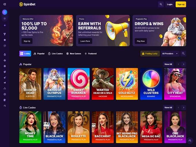 SpinBet Casino screenshot 1