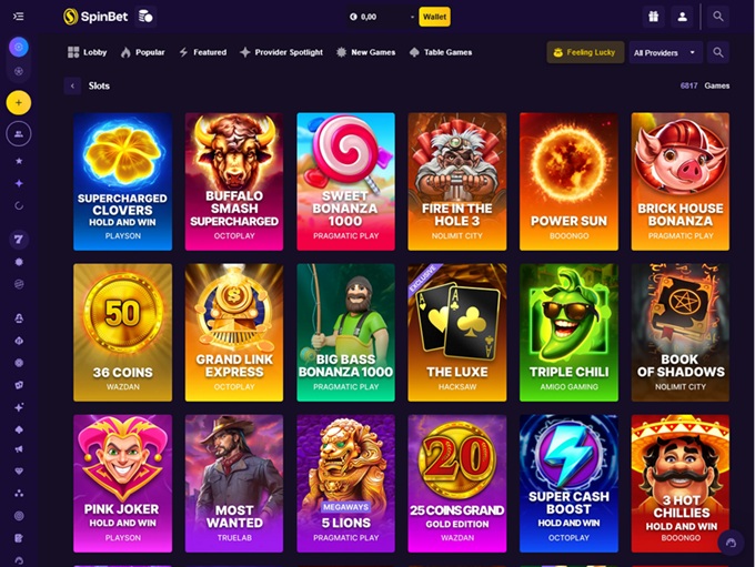 SpinBet Casino screenshot 2