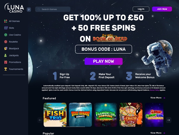 Luna Casino screenshot 1