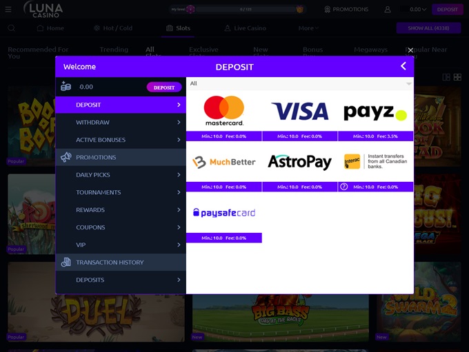 Luna Casino screenshot 3