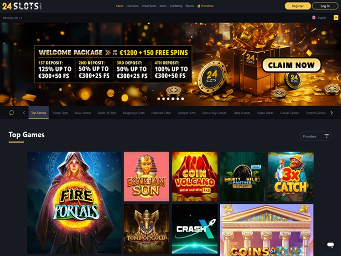 24Slots Casino lobby