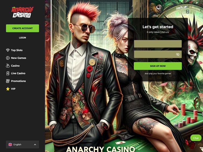 Anarchy Casino lobby