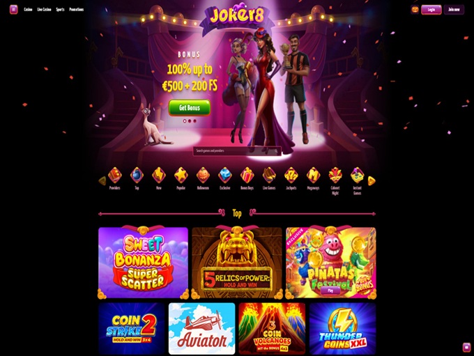 Joker8 Casino lobby