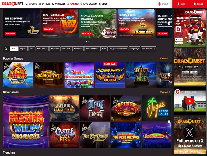 DragonBet Casino lobby