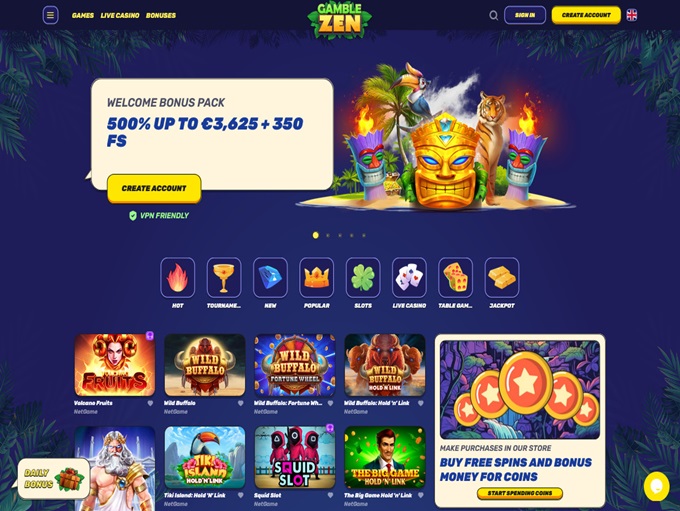 Gamblezen Casino lobby