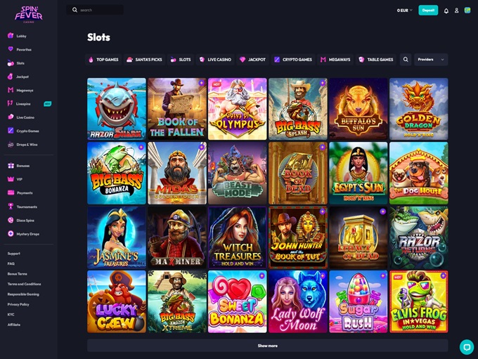 SpinFever Casino screenshot 2