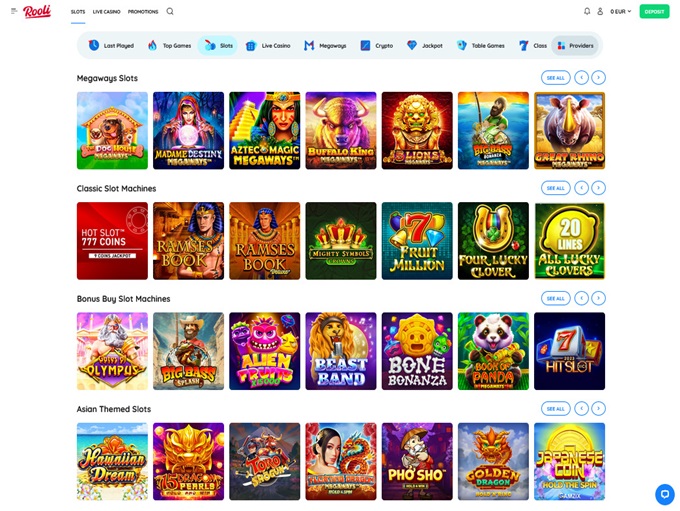 Rooli Casino screenshot 2