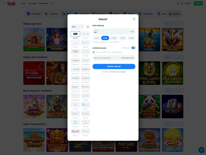 Rooli Casino screenshot 3