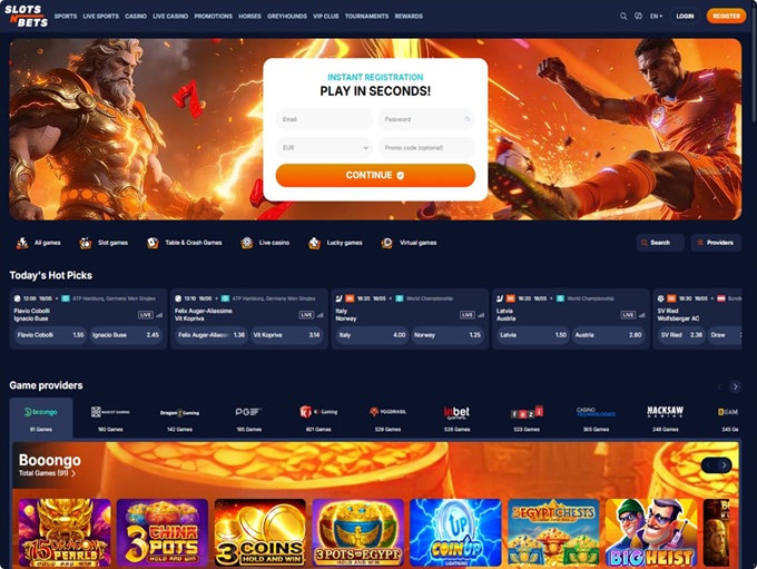 SlotsNBets Casino lobby