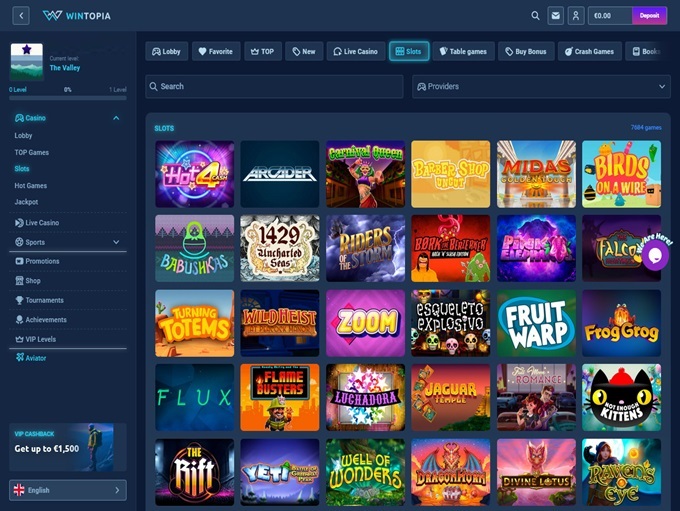Wintopia Casino screenshot 2