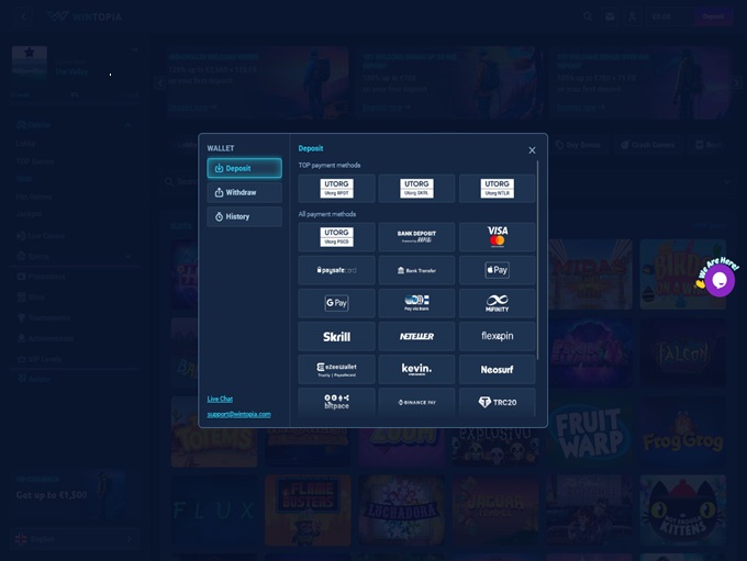 Wintopia Casino screenshot 3