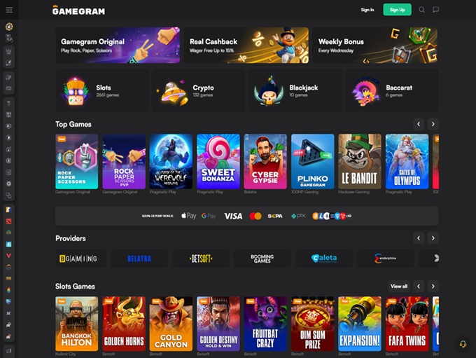 Gamegram Casino lobby