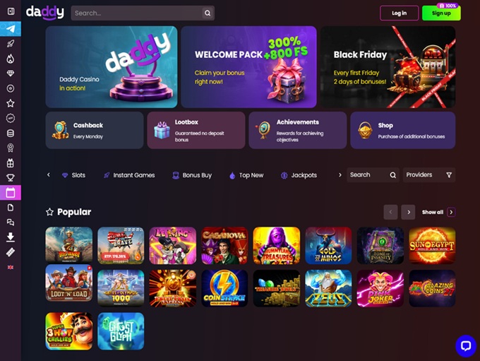 daddy Casino lobby