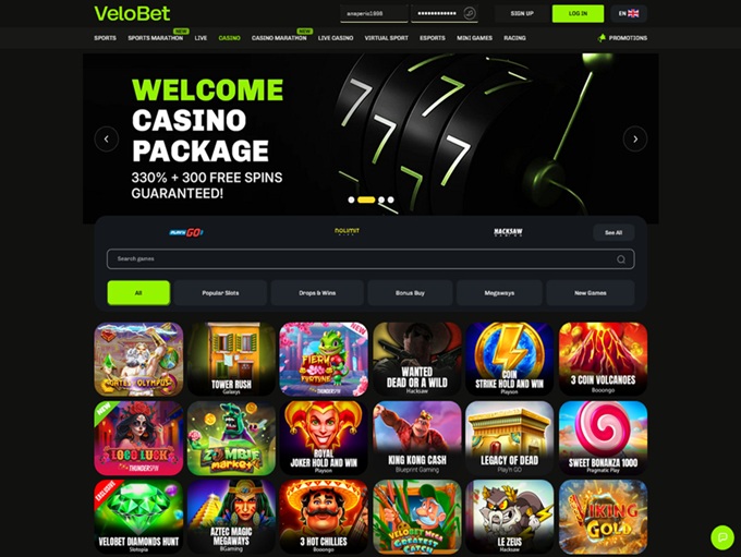 Velobet Casino screenshot 1
