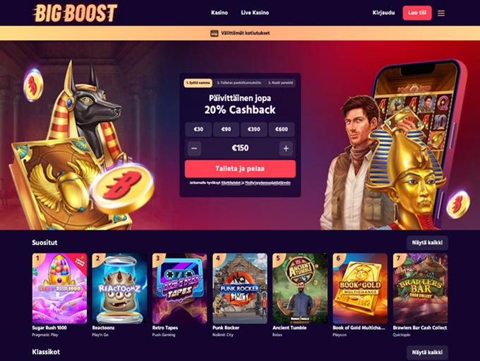 BigBoost Casino lobby