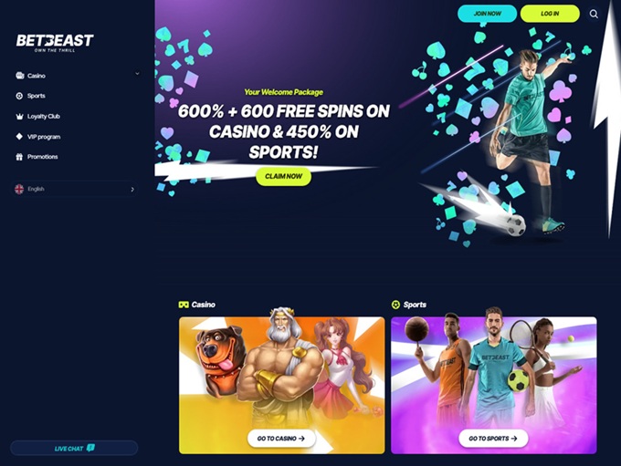 BetBeast Casino screenshot 1