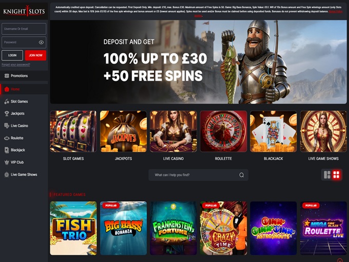 KnightSlots Casino screenshot 1