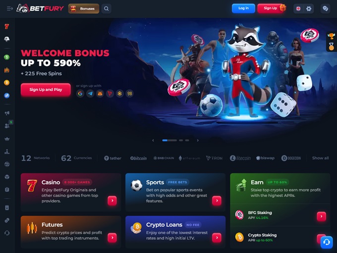 BetFury Casino lobby