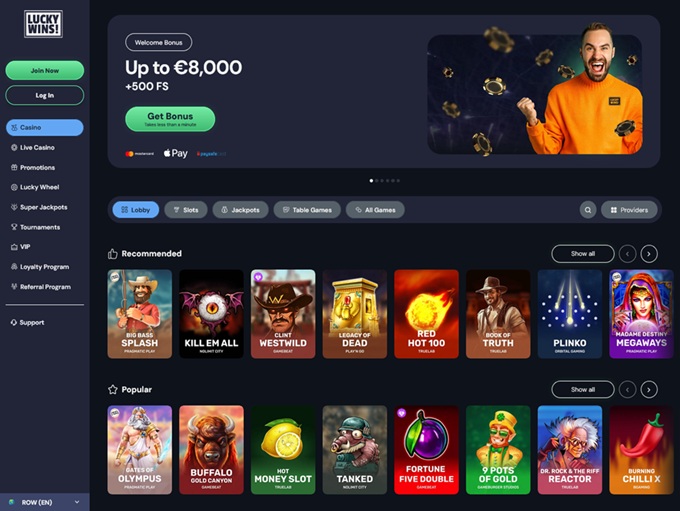 LuckyWins Casino screenshot 1