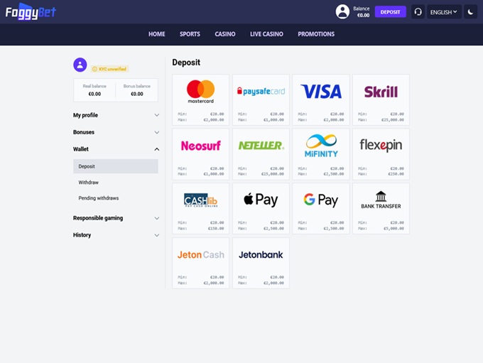 FoggyBet Casino screenshot 3