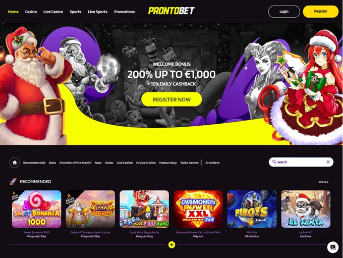 Prontobet Casino lobby