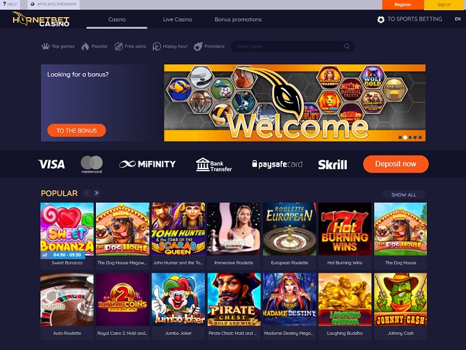 HornetBet Casino screenshot 1