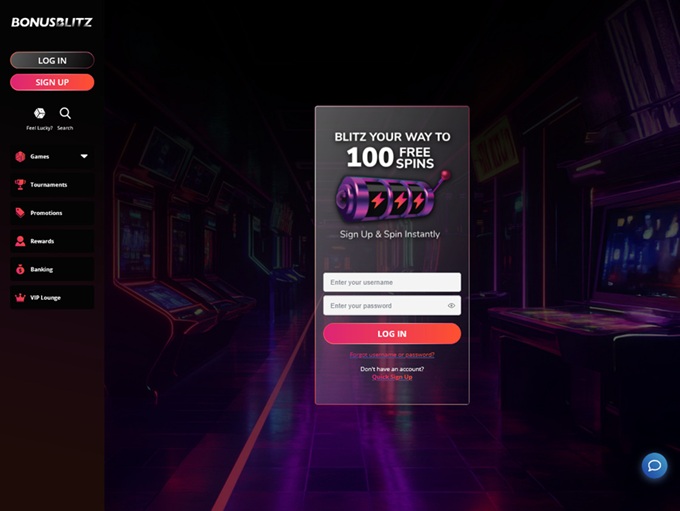 Bonus Blitz Casino lobby