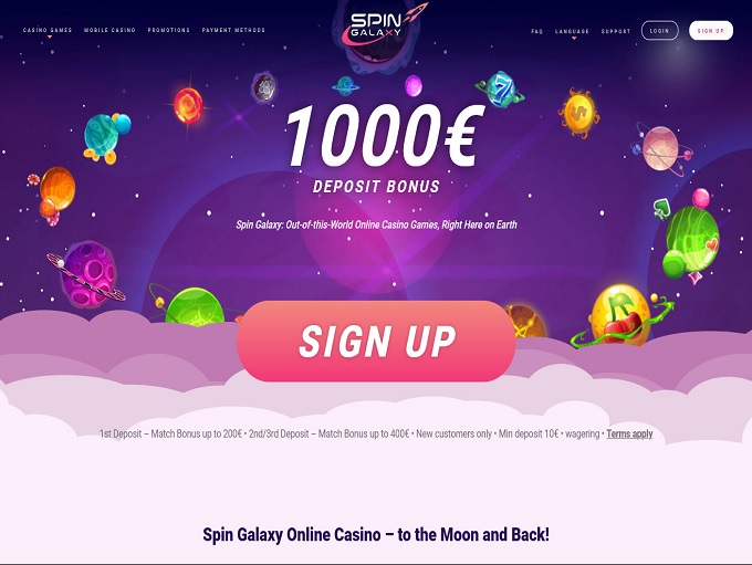 Spin Galaxy Casino lobby