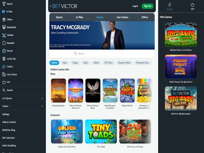 Betvictor Casino Canada lobby