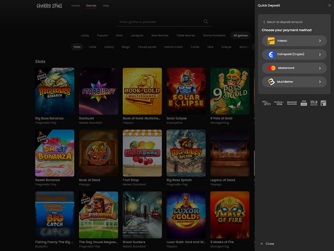 Cherry Spins Casino screenshot 3