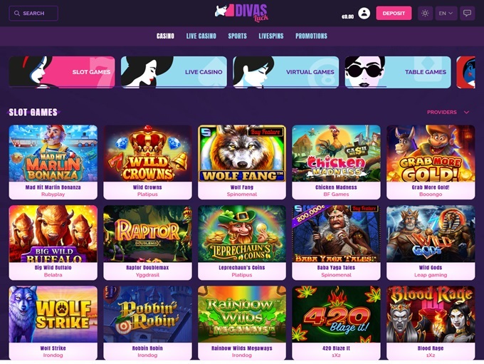 Divas Luck Casino screenshot 2