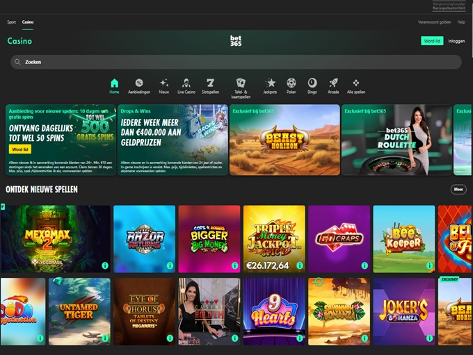 Bet365.nl lobby