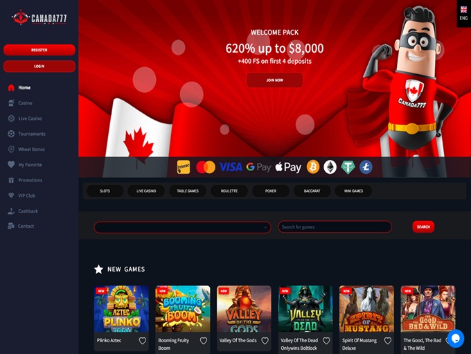 Canada777 Casino lobby