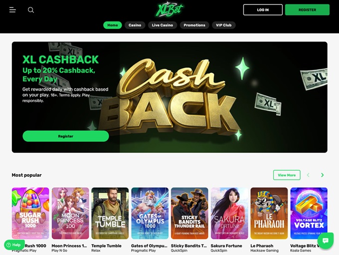 XLBet Casino lobby