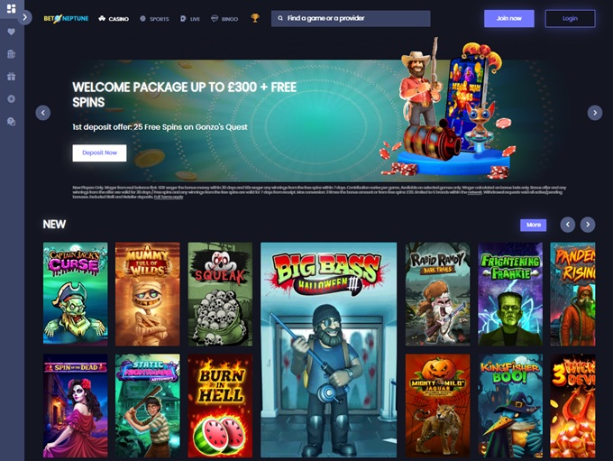 BetNeptune Casino lobby