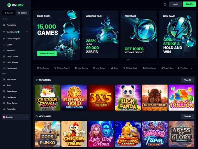 Onluck Casino lobby