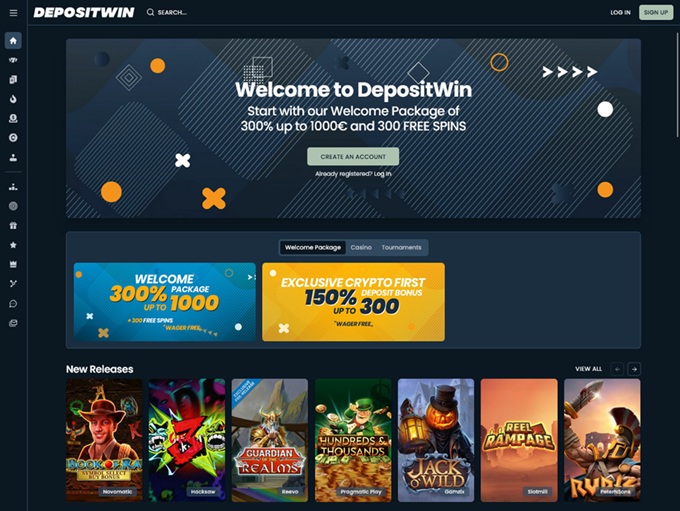 DepositWin Casino lobby