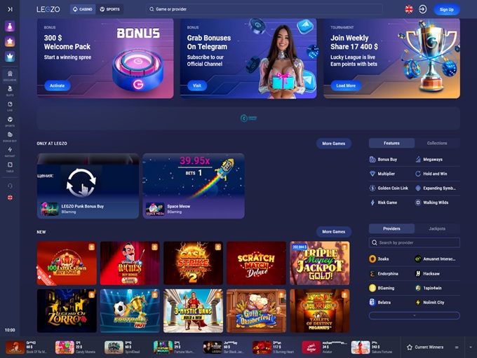 Legzo Casino screenshot 1