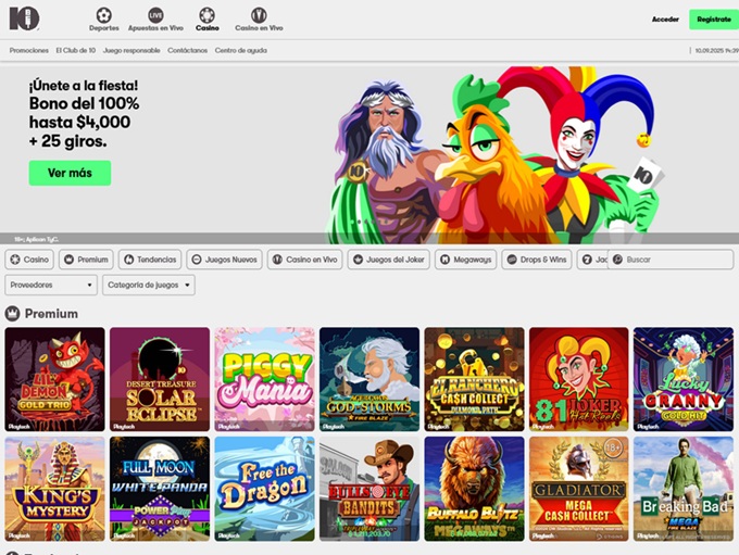 10bet Casino Mexico lobby