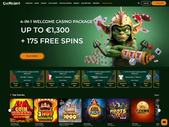 Gomblingo Casino lobby