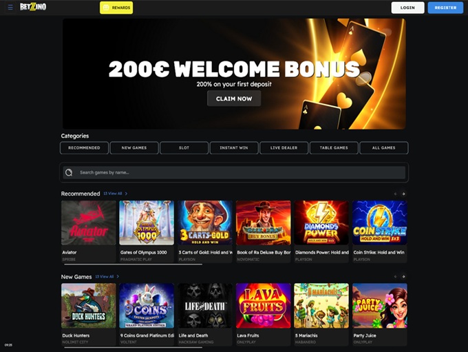 Betzino Casino screenshot 1