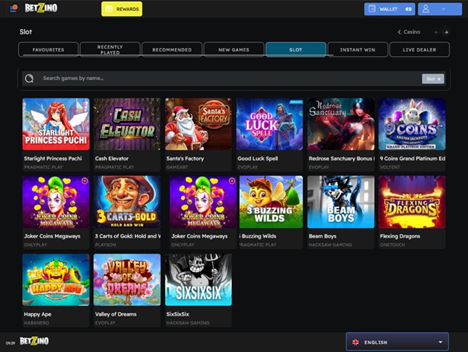 Betzino Casino screenshot 2