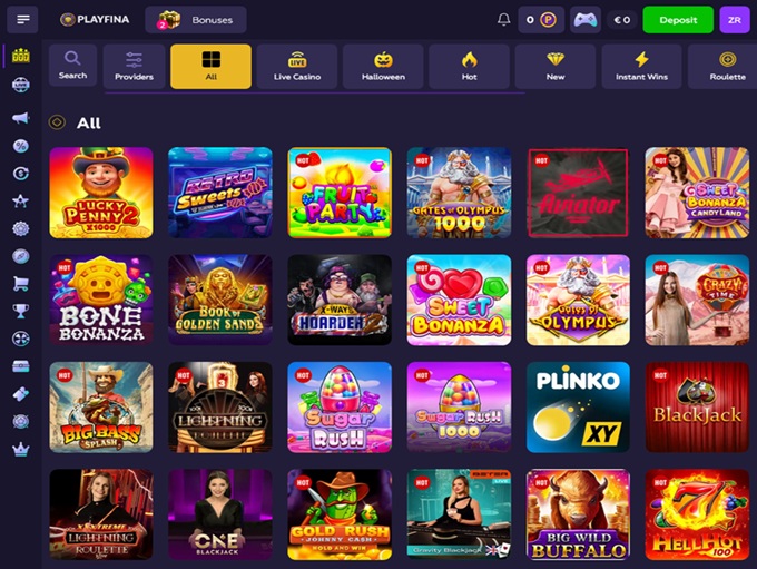 Playfina Casino screenshot 2