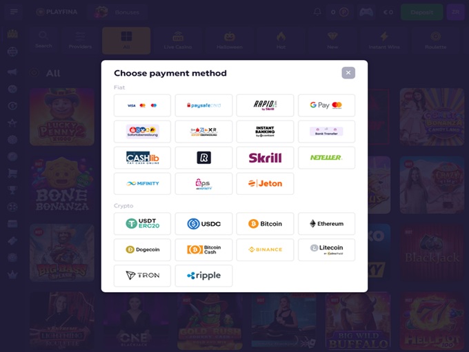Playfina Casino screenshot 3