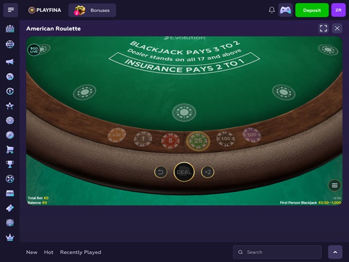 Playfina Casino screenshot 6