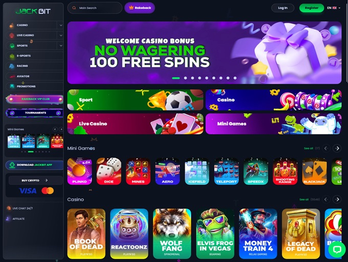 Jackbit Casino lobby