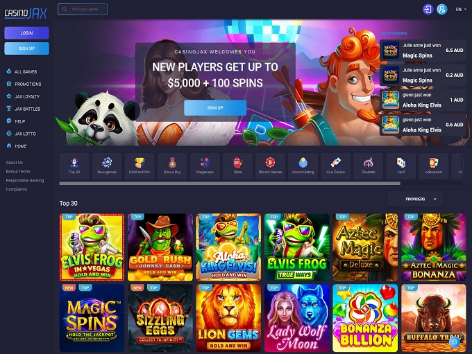 CasinoJAX lobby