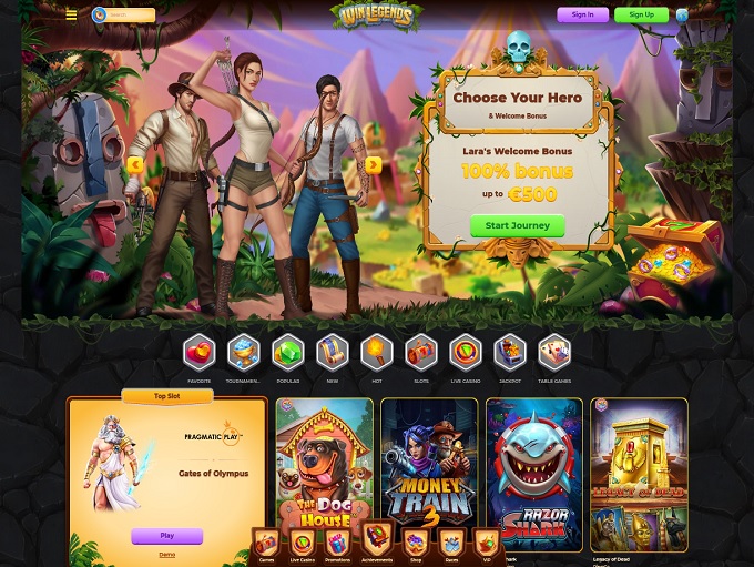 WinLegends Casino lobby