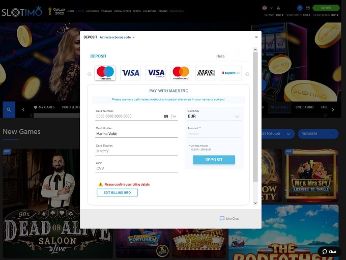 Slotimo Casino screenshot 3